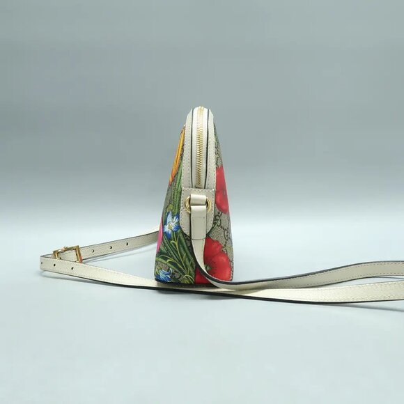 GUCCI Ophidia Dome Brown Flora Canvas Shoulder Bag 1189-022125 - Picture 3 of 11